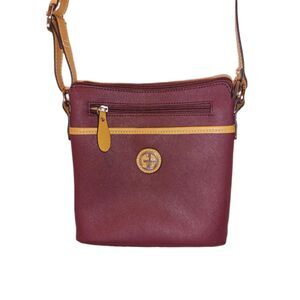 Giani Bernini Rust Brown Vegan Leather Crossbody Bag
